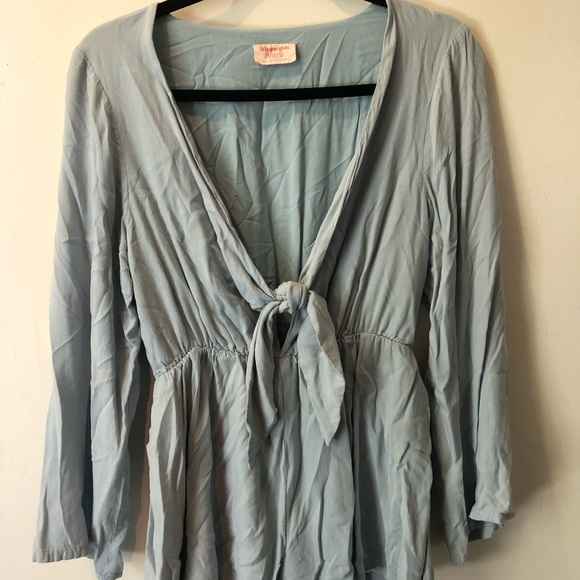 Showpo. Light Blue Long Sleeved Romper - Picture 1 of 5